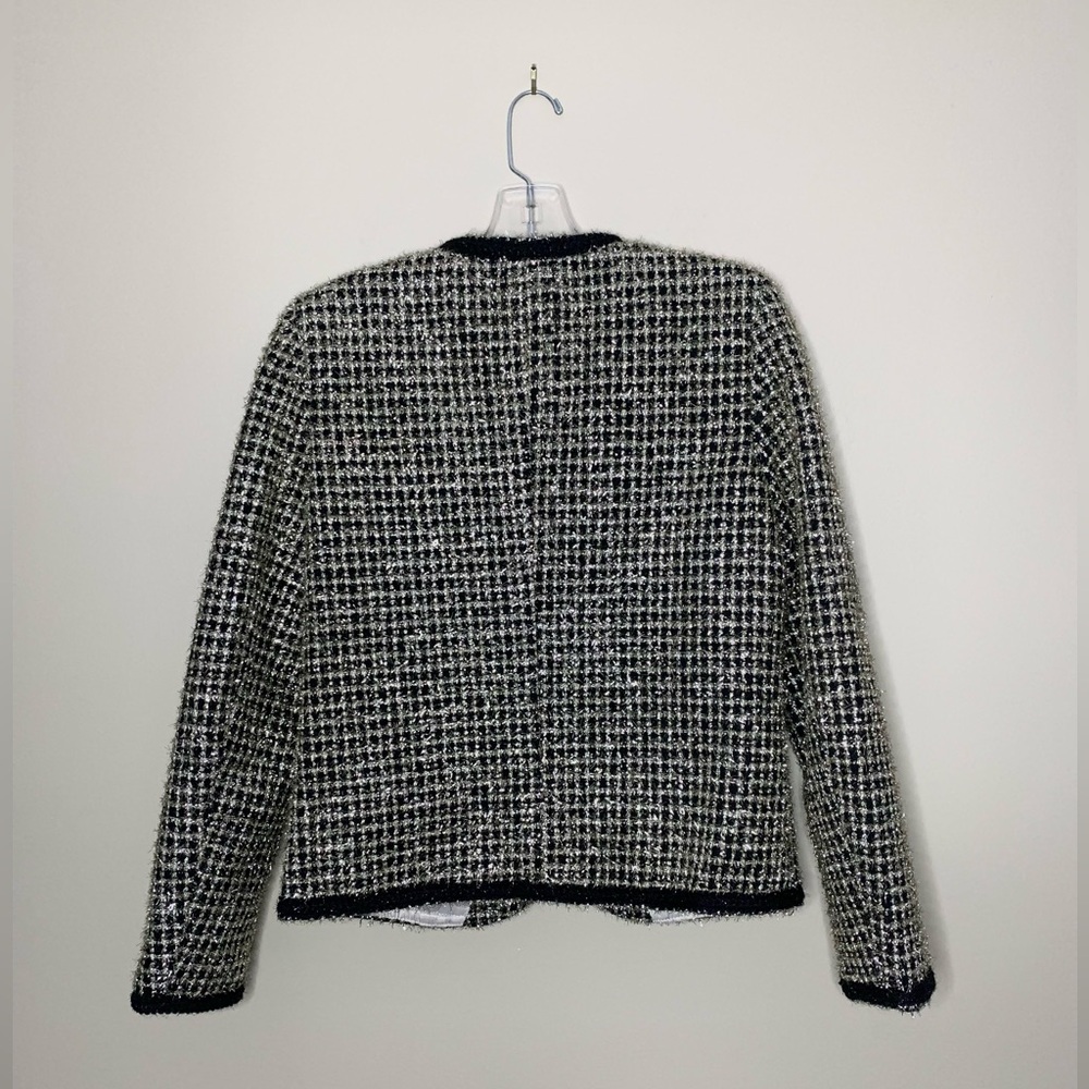 Beulah style black/gold tweed jacket , long sleeves, front closure Size S - Picture 10 of 14